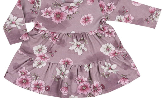 Girls Printed Stretch Fleece Dress