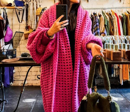 Balloon sleeve coatigan