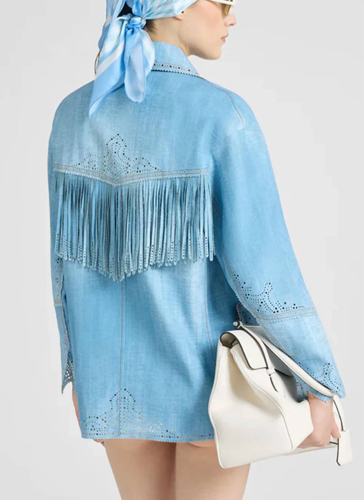 Denim Fringe Jacket