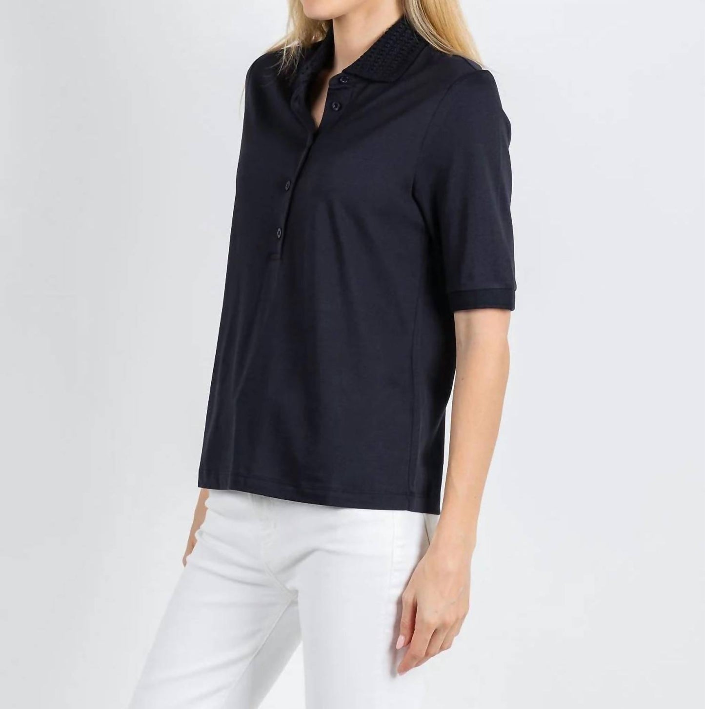 Crochet Collar Drape Polo