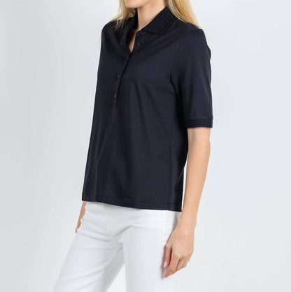 Crochet Collar Drape Polo