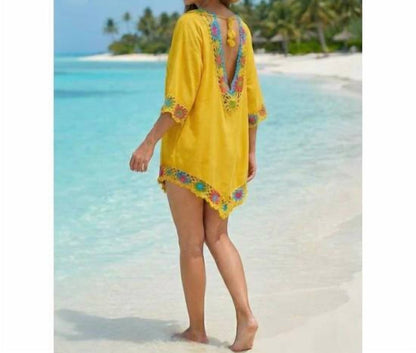 Floral Crochet Beach Cover Up