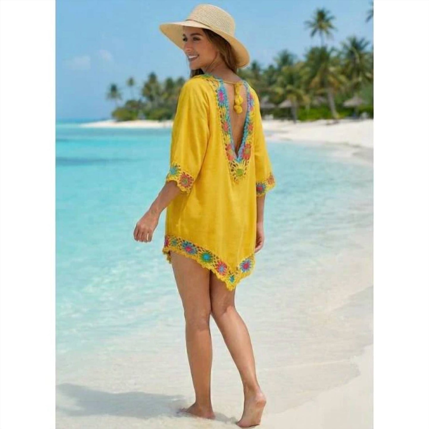 Floral Crochet Beach Cover Up