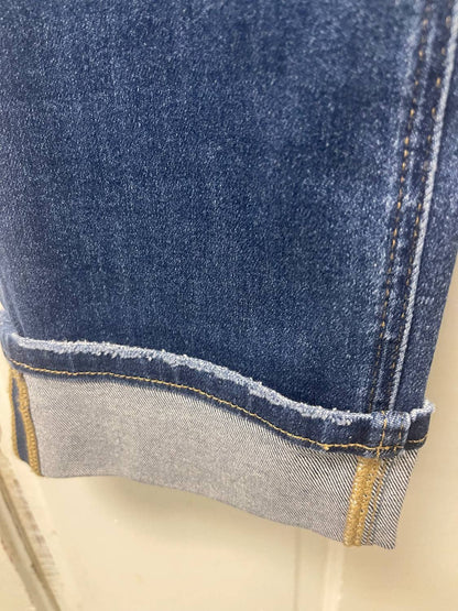 Mid Rise Straight Leg Jeans With Cuff