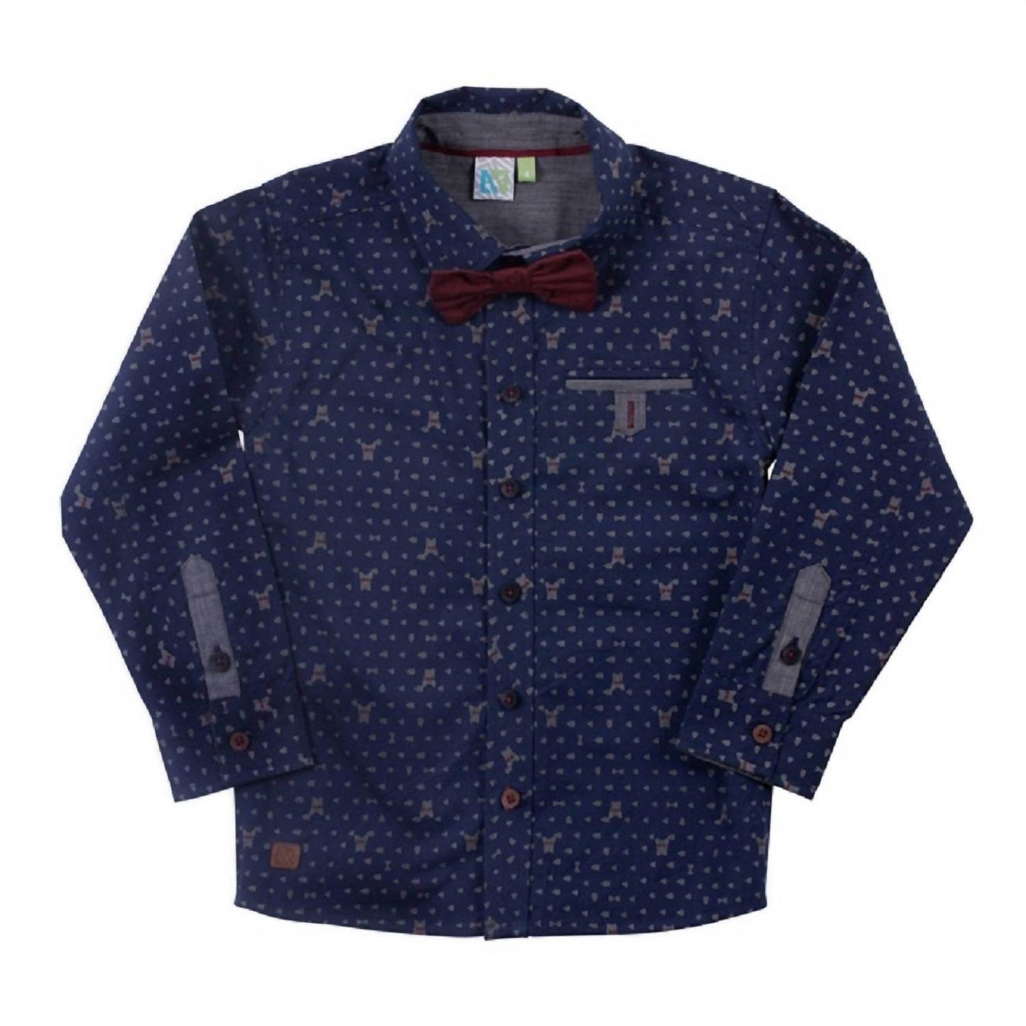Nanobébé - Boys' Frenchie Micro Print Shirt - Rack Hunt -