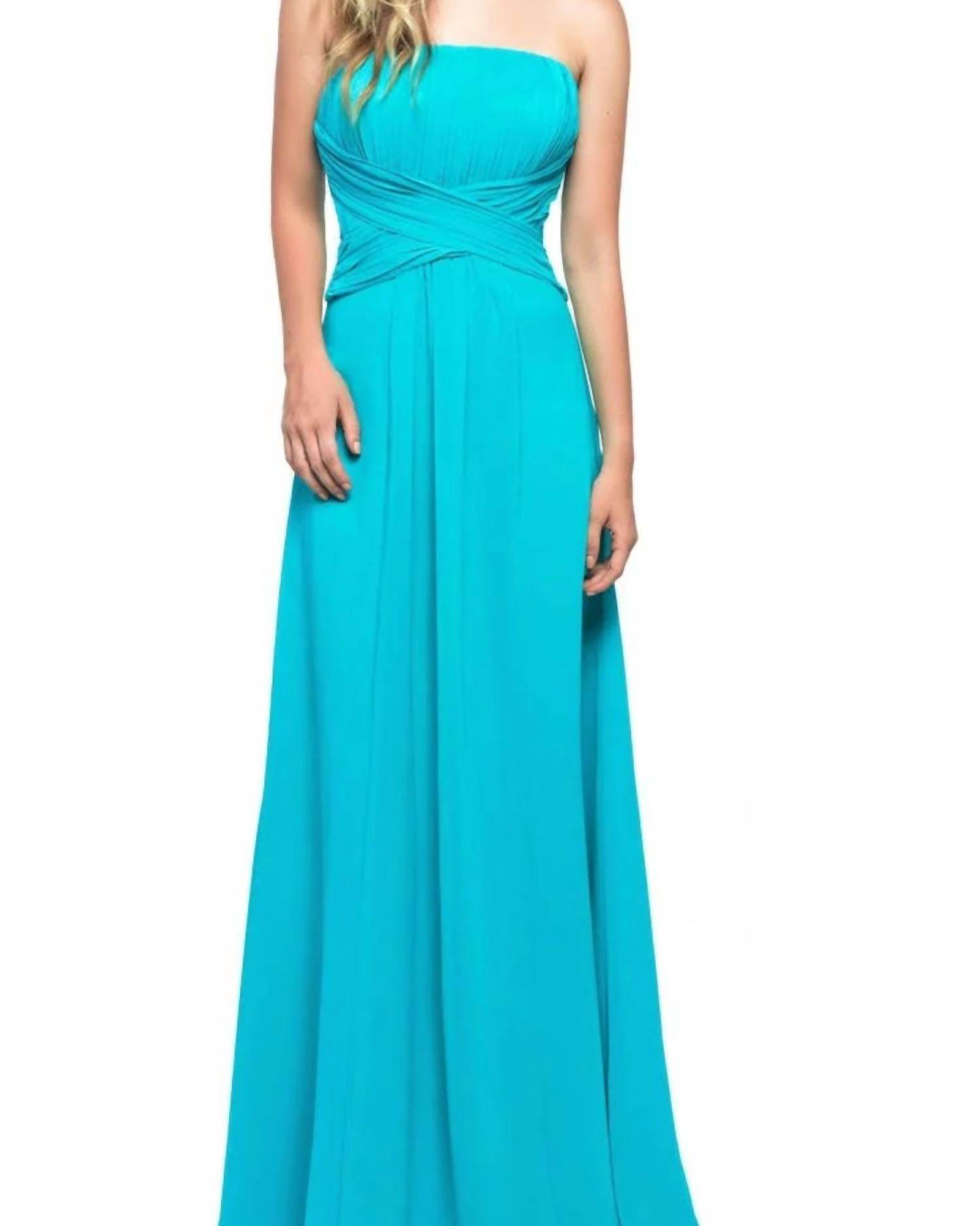 Milano Formals - Serenity Drape Strapless Gown - Rack Hunt -