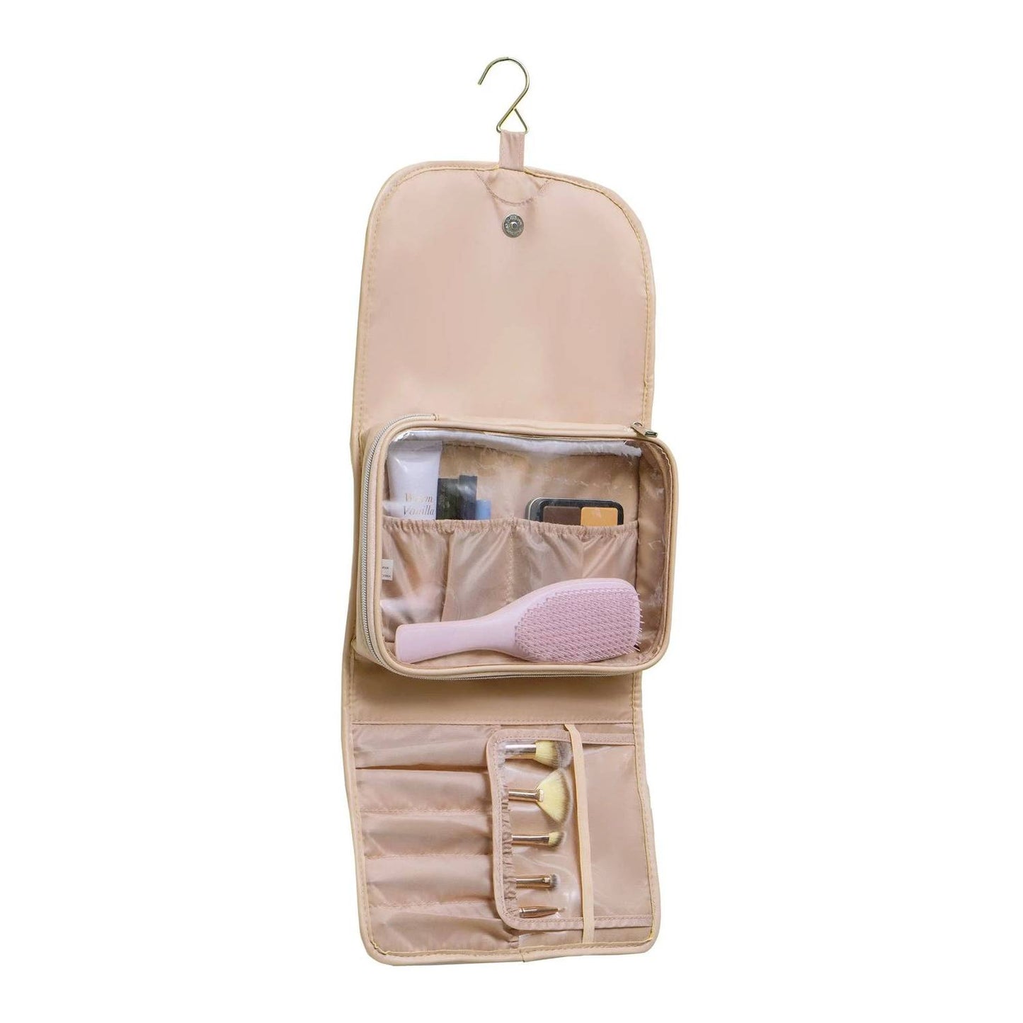 Women's Diagonal Quilted Hanging Toiletry Case
