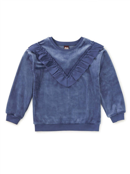 Girl's Velour Ruffle Tunic Top
