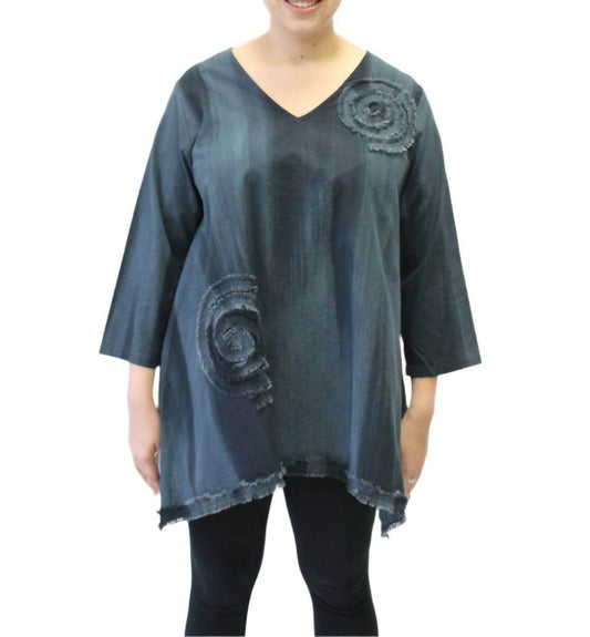 Modesce - Hand Painted Cotton Fringe Swirl Tunic - Rack Hunt -