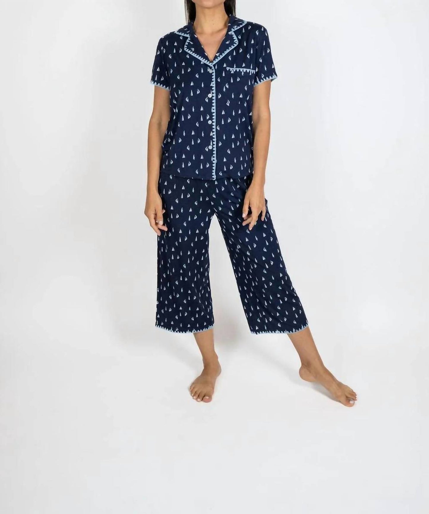 Women's Sailboat Cropped Pant Set