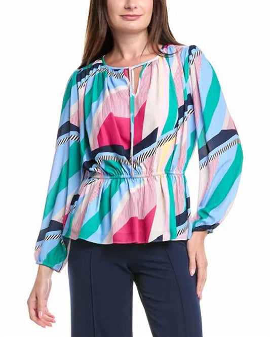 Multicolor Pleated Top