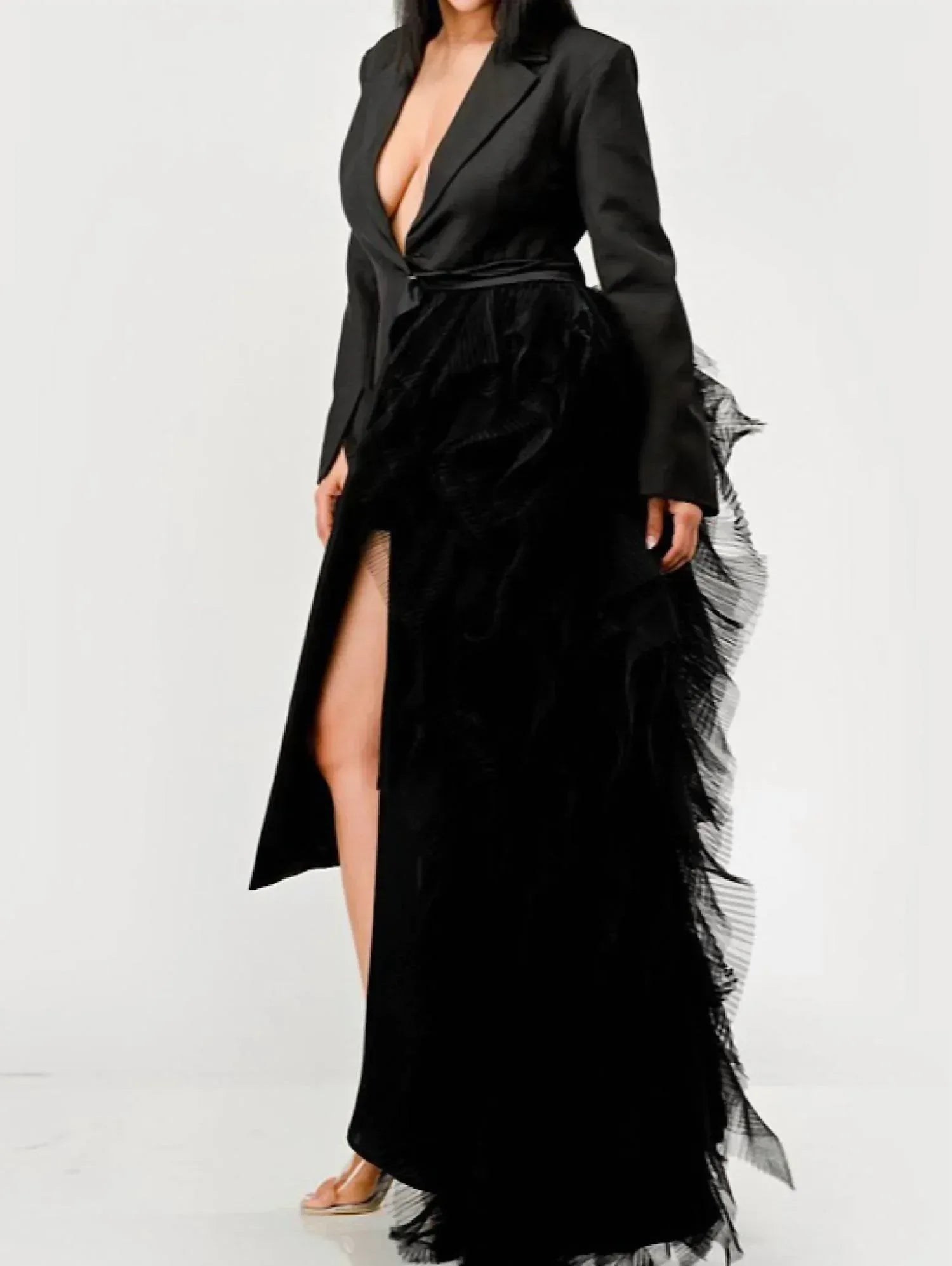 Athina - Side Tulle Detail Dress Jacket - Rack Hunt