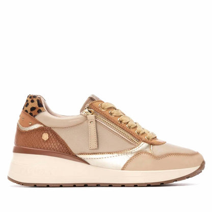 Women's Leather Wedge Lace-up Sneakers