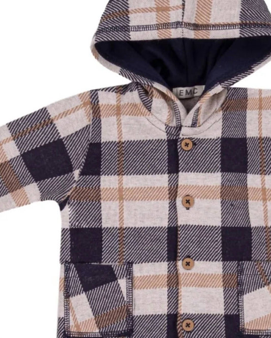 Boys' Checkered Knit Hoodie