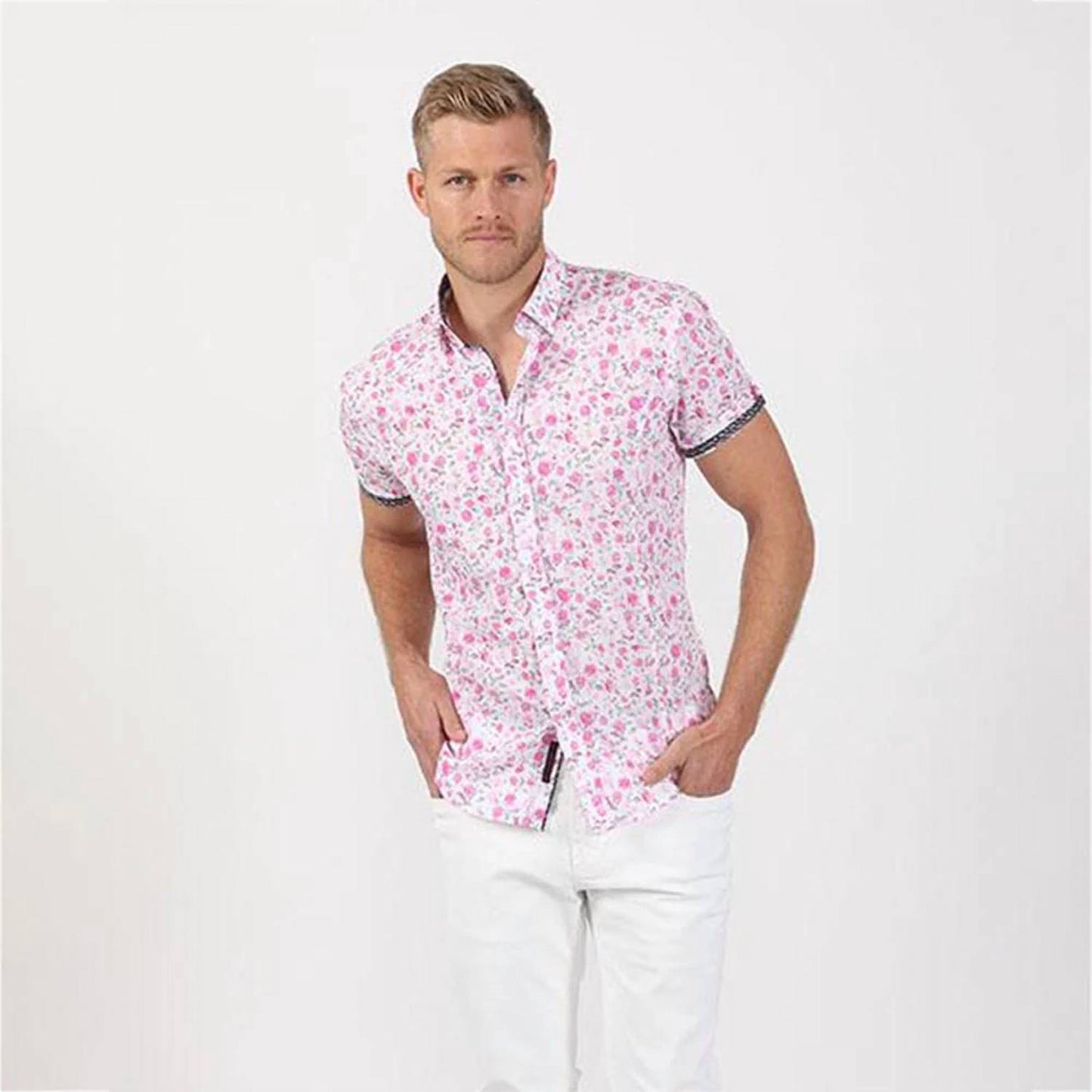 Rose Print Short Sleeve Shirt
