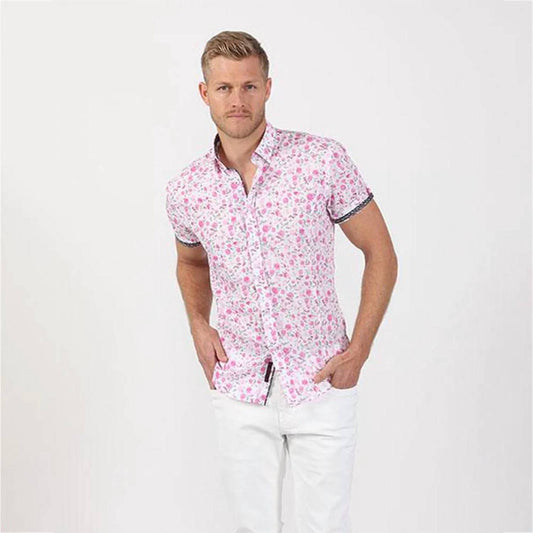 Rose Print Short Sleeve Shirt