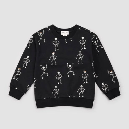Miles the Label - Boy's Dancing Glow-in-the-dark Skeletons Sweatshirt - Rack Hunt