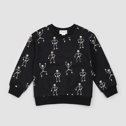 Miles the Label - Boy's Dancing Glow-in-the-dark Skeletons Sweatshirt - Rack Hunt