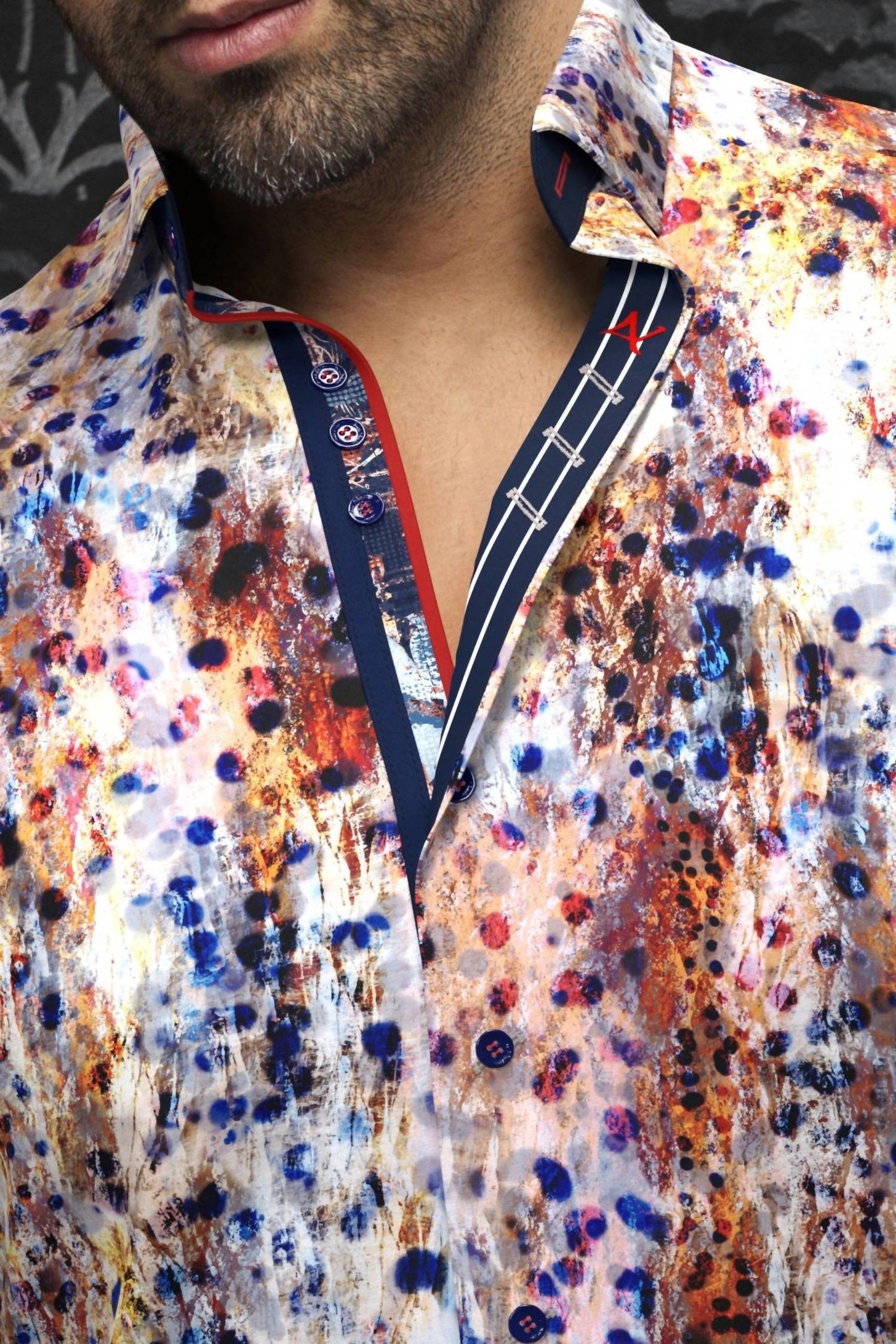 Tongas Abstract Print Long Sleeve Button-up Shirt