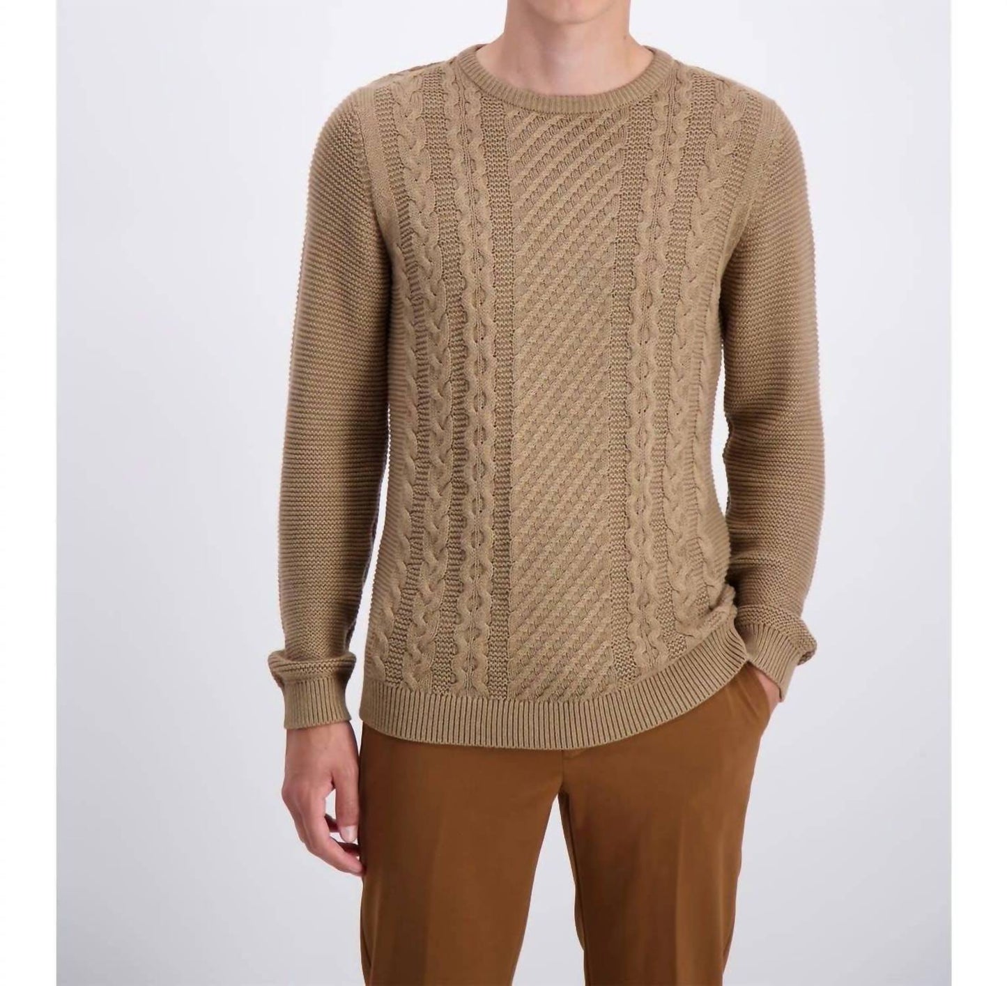 Cable Knit Style Cotton Sweater