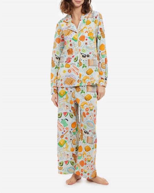 Organic Cotton Printed Long Pajama Set