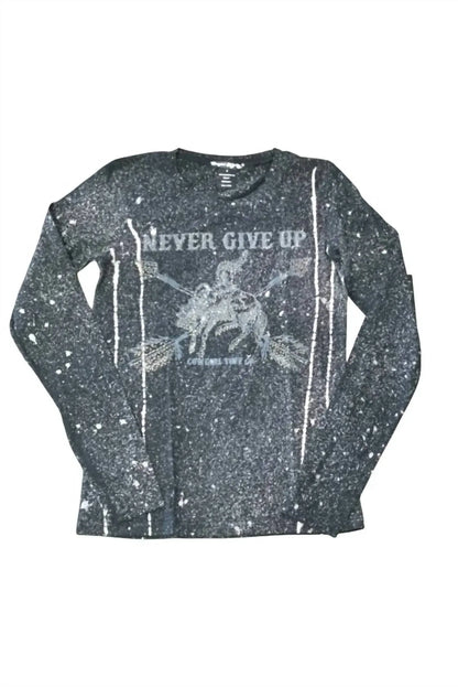 Cowgirl Tuff - Women's Long Sleeve Never Give Up Tee - Rack Hunt