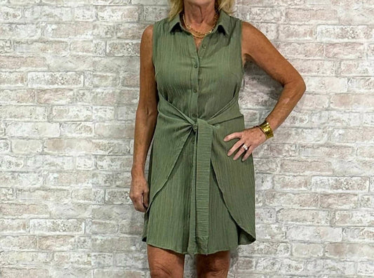 Textured Belted Mini Dress