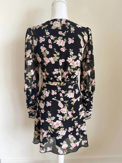 Ariti Kaziris - Women's Floral V-neck Belted Dress - Rack Hunt