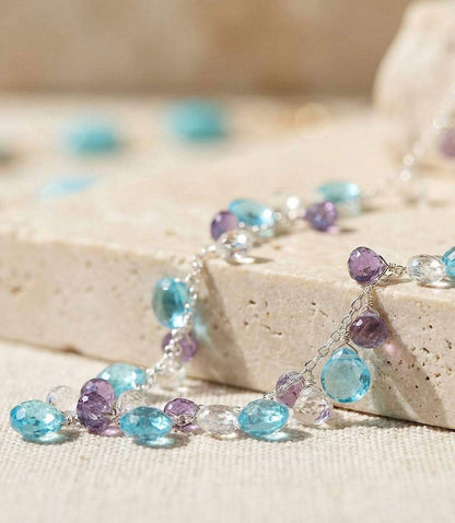 Women's Dangling Gemstone Necklace