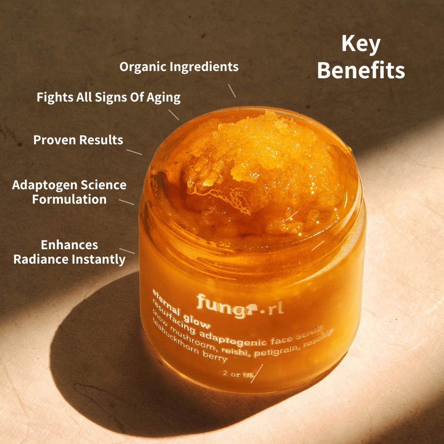 Fungi Guru Skincare - Women's Instant Radiance Organic Adaptogenic Face Scrub - Rack Hunt -