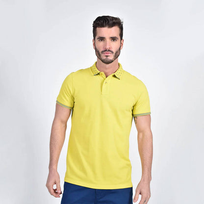 Jacquard Polo With Double Sided Print Collar