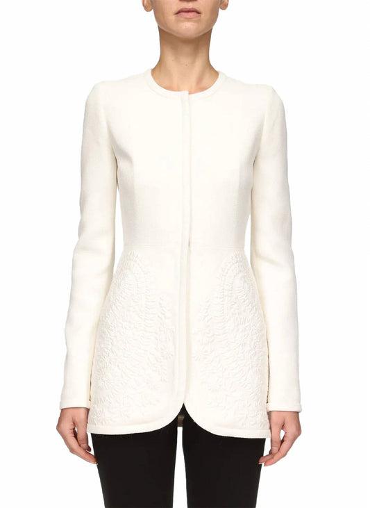 Crepe Jewel Neck Jacket