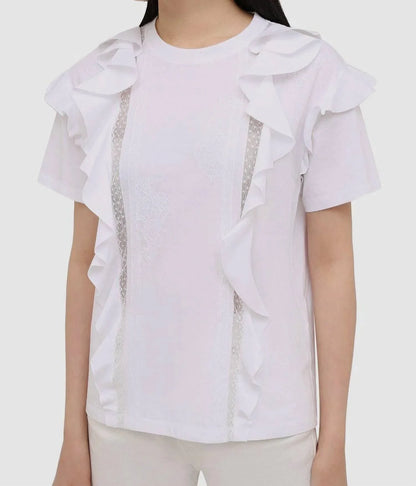 Valentino - Crewneck Ruffle Lace T-shirt - Rack Hunt