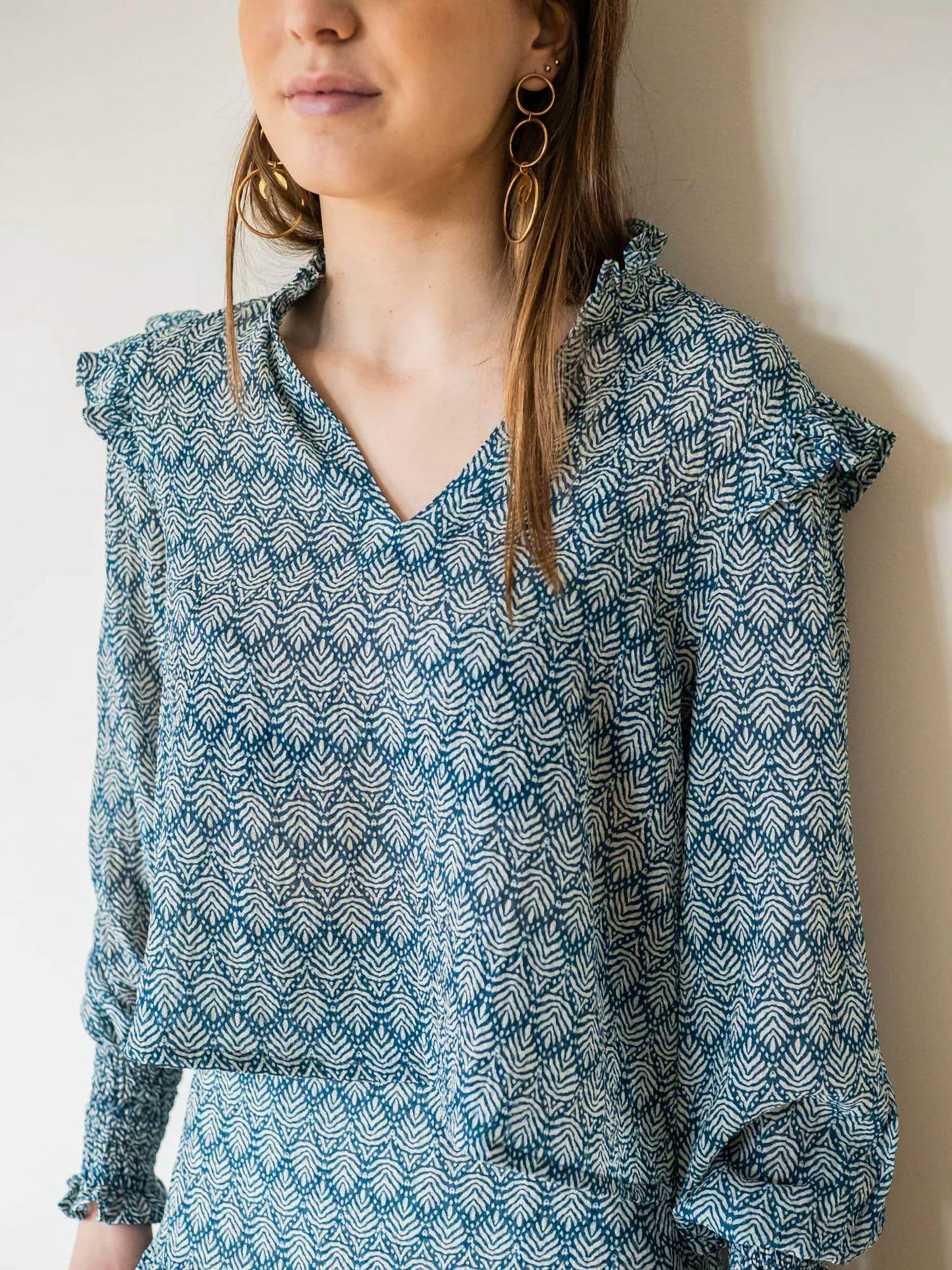 Osamore - Ruffled Shoulder Blouse - Rack Hunt -