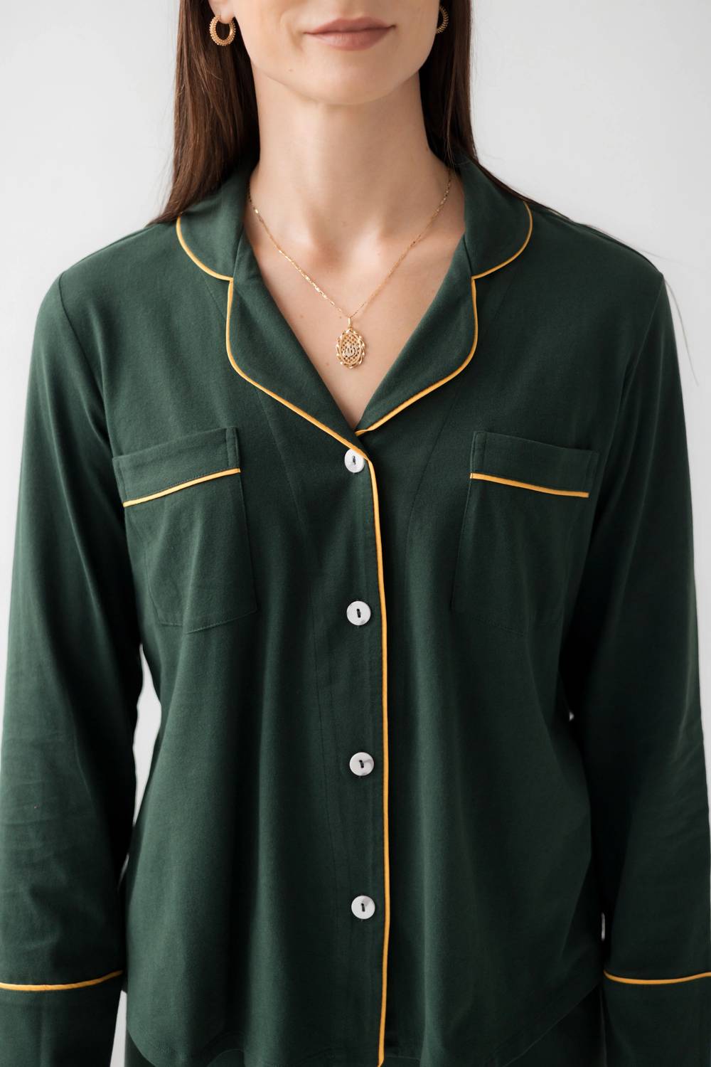 Luxury Brushed Pajama Set Long Sleeve And Shorts