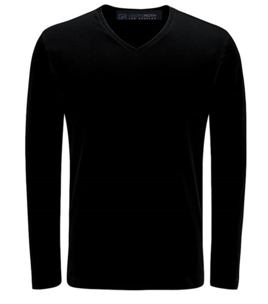 Men's V-Neck Long Sleeve Pima Cotton Top