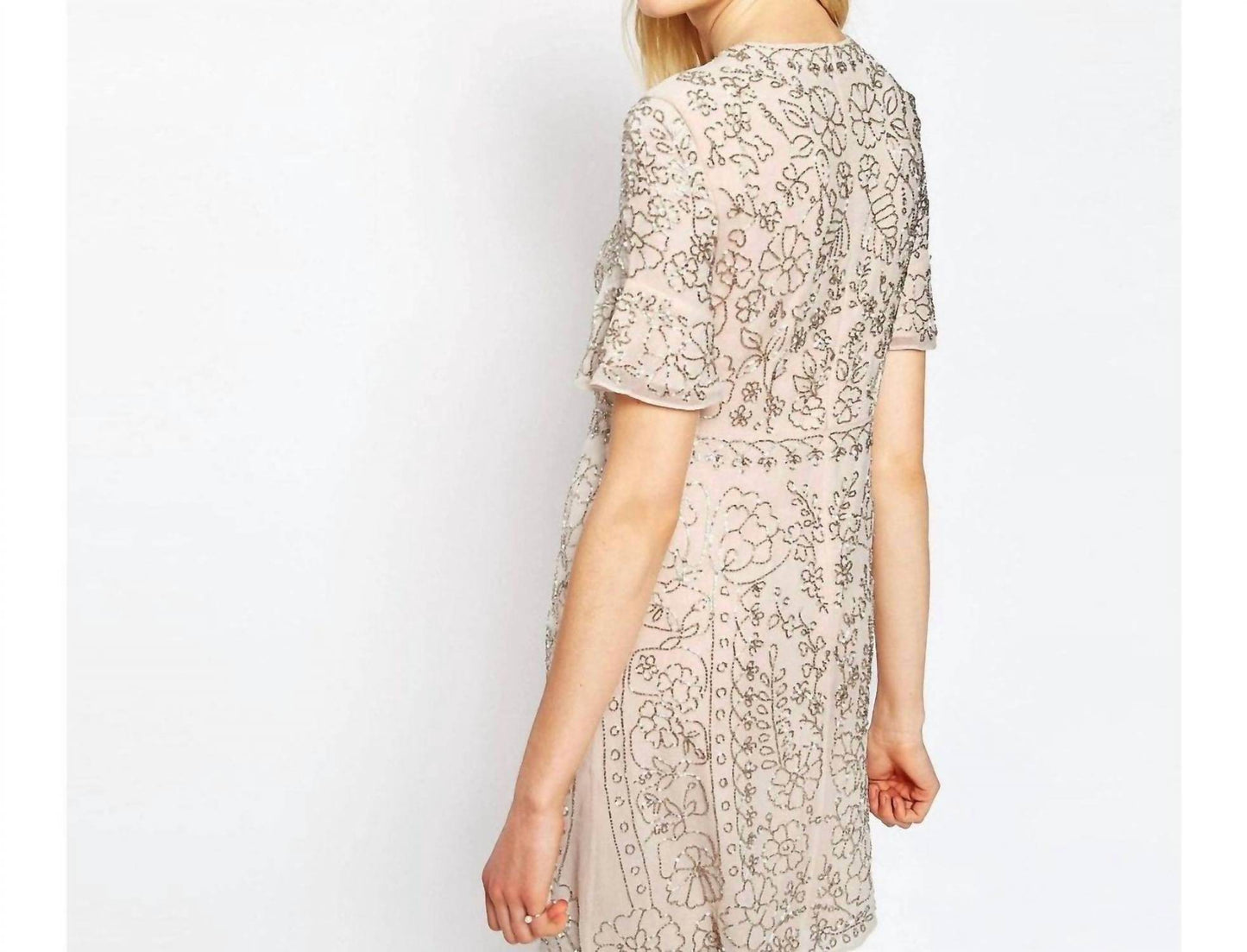 Needle & Thread - Linear Motif Embellished Shift Dress - Rack Hunt -