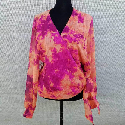 Bar III - Long Sleeve Wrap Blouse - Rack Hunt
