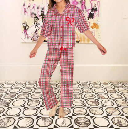 Sunshine Society - Silky Merry Magic Short Sleeve Pant Set - Rack Hunt