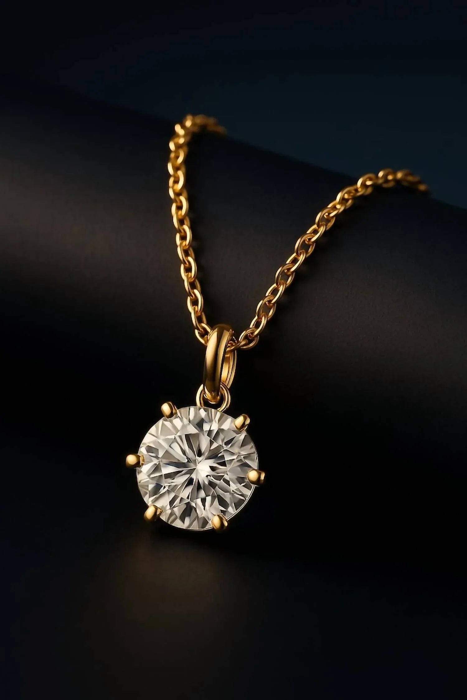 Allyanna Gifts - Women's Moissanite Round Solitaire Necklace - alternate view - Rack Hunt