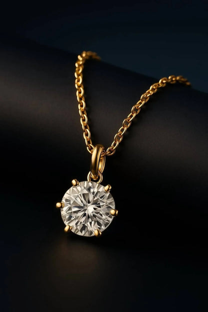 Allyanna Gifts - Women's Moissanite Round Solitaire Necklace - alternate view - Rack Hunt