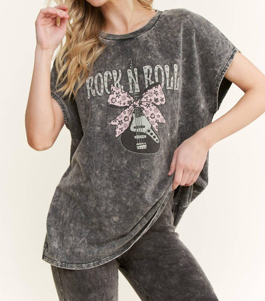 Graphic Muscle Sleeve Rocknroll Top