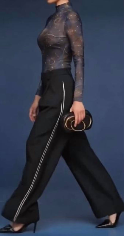 Side Stripe Wide Leg Trouser
