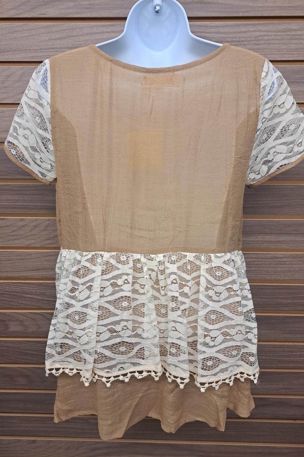 A'REVE - Women's Lace Khaki Short Sleeve - Rack Hunt -