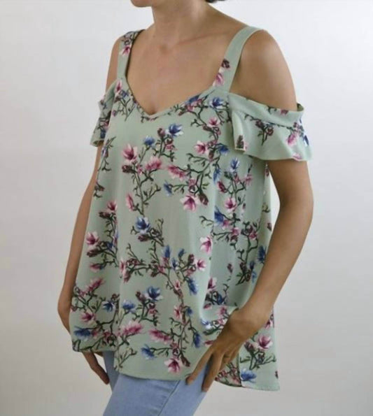 Peppermint - Cold Shoulder Floral Top - Rack Hunt -