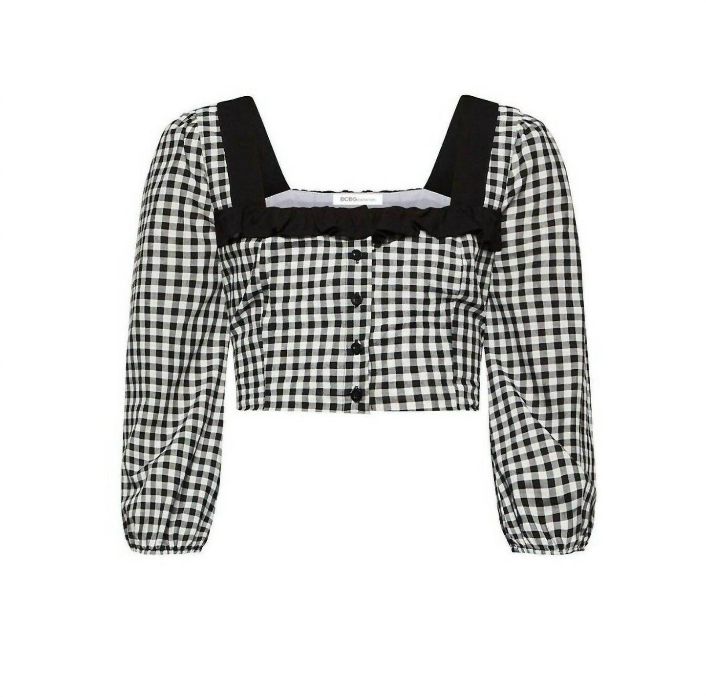 BCBGeneration - Crop Ruffled Gingham Top - Rack Hunt -