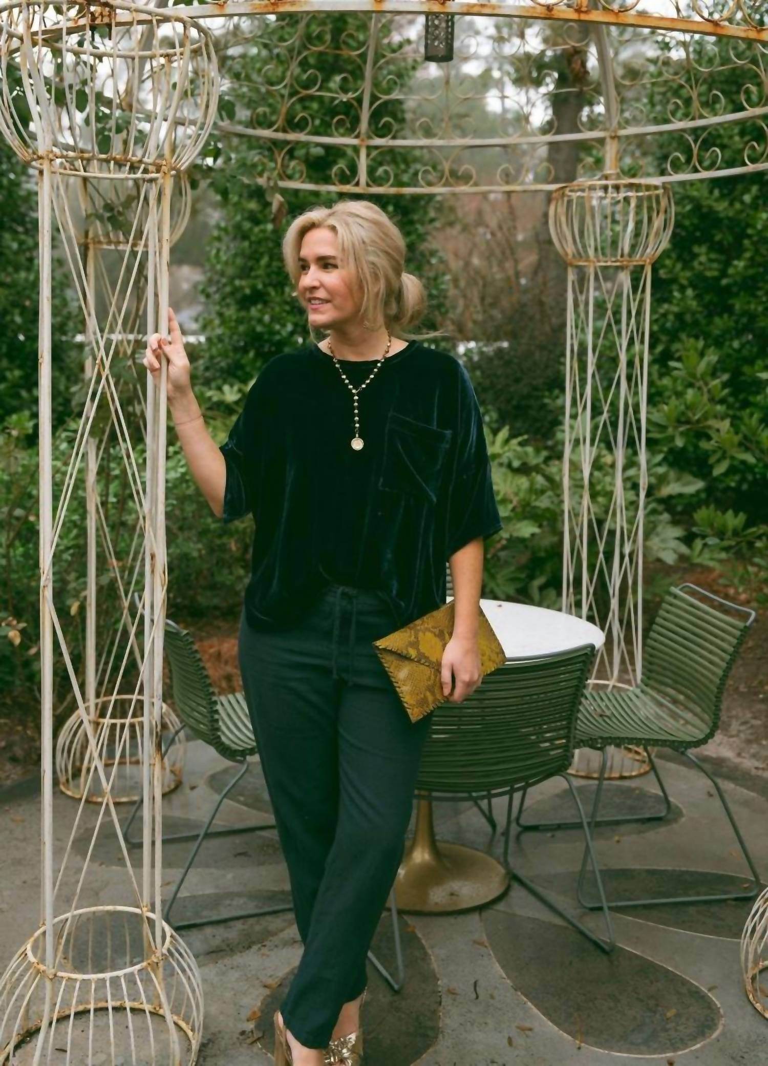 Amano by Lorena Laing - Silk Velvet Tee Top - Rack Hunt