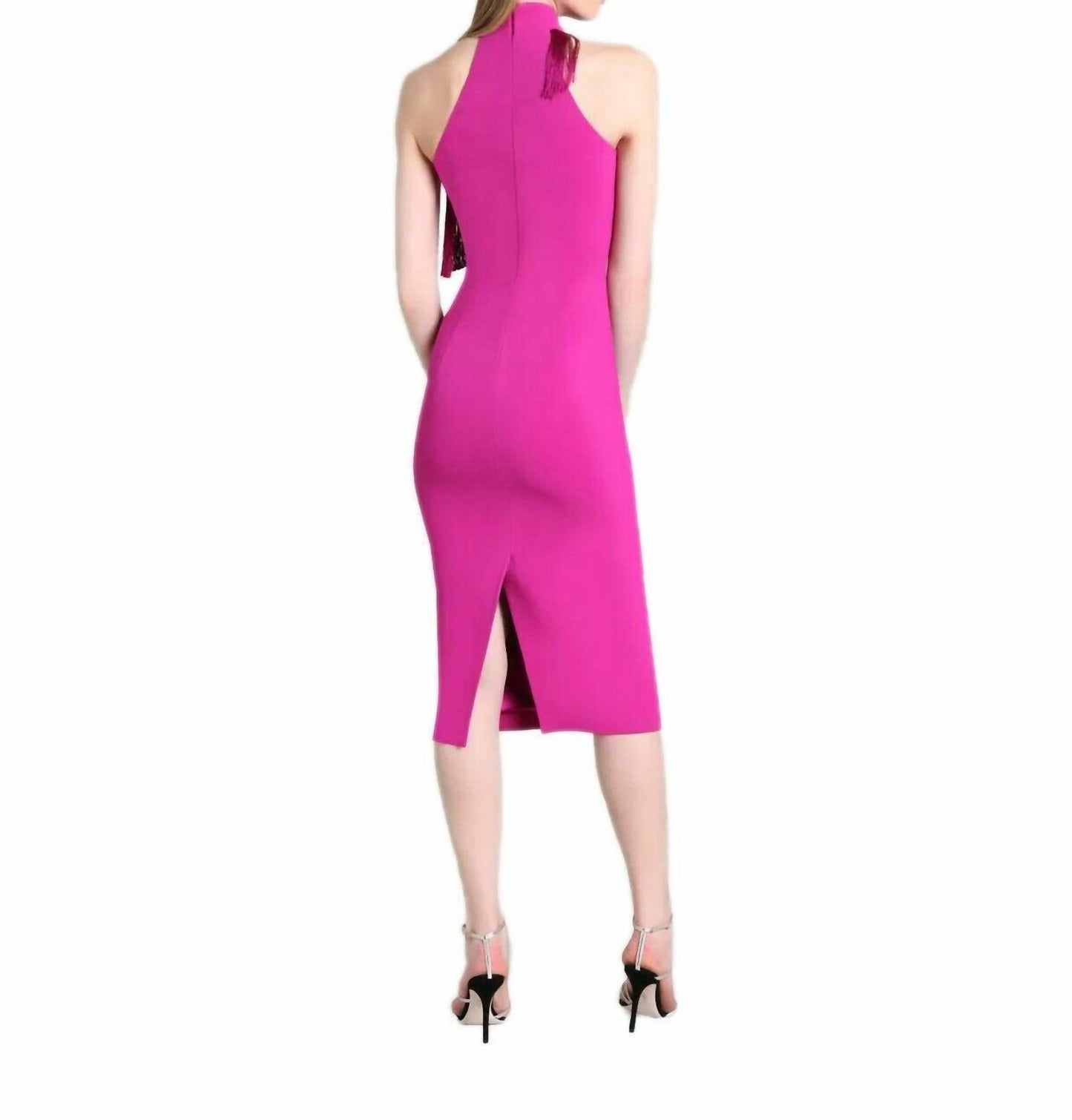 Cushnie et Ochs - Fringe Mock Neck Pencil Bodycon Dress - Rack Hunt