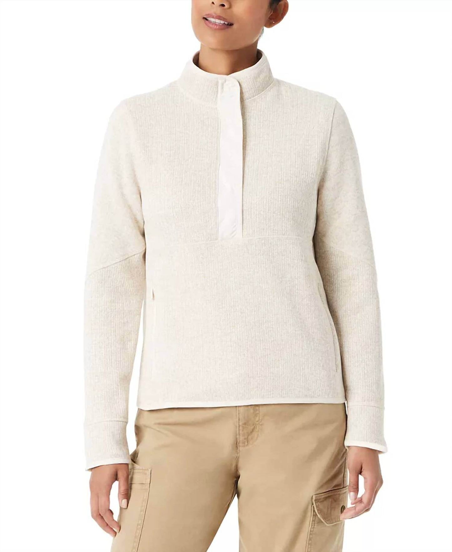 Bass Outdoor - Women's Mixed Media Mock Neck Sweatshirt - Rack Hunt -