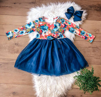 Girls Bright Blooms Tulle Dress